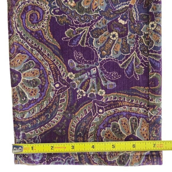 Lauren Ralph Lauren Paisley High Rise Twill Straight Ankle Jeans 8 Purple - Picture 10 of 10
